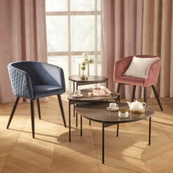 Fauteuil Séjour Marlo Bleu Canard Atmosphera -ATMOS Boutique fauteuil marlo bleu canard atmosphera 3