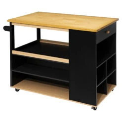 Ilot De Cuisine Noir Et Naturel 5Five