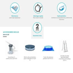 Piscine Prism Frame Ronde 4,57 X 1,07 M Intex -ATMOS Boutique kit piscine tubulaire avec accessoires 3