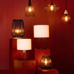 Lampe Grille Emie Noir Et Blanc Atmosphera -ATMOS Boutique lampe grille emie noir et blanc atmosphera 3