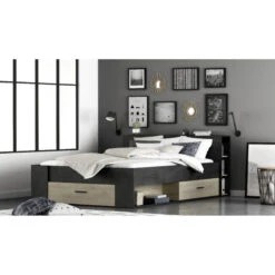 Demeyere Lit 140x190 Cm Pocket Naturel Et Noir -ATMOS Boutique lit 140x190 cm pocket naturel et noir 2