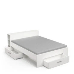 Demeyere Lit 140x190 Cm Pocket Blanc -ATMOS Boutique lit 2 places polly blanc 3