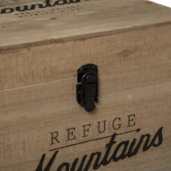 Lot De 3 Malles Carrés Bois Wild Atmosphera -ATMOS Boutique lot de 3 malles carres bois wild atmosphera 3