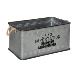 Lot De 3 Malles Métal Gris Plateau Bois Atmosphera -ATMOS Boutique lot de 3 malles metal gris plateau bois atmosphera 1 2