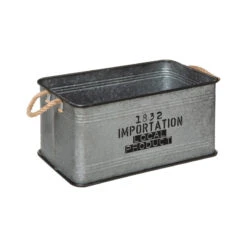 Lot De 3 Malles Métal Gris Plateau Bois Atmosphera -ATMOS Boutique lot de 3 malles metal gris plateau bois atmosphera 1 4