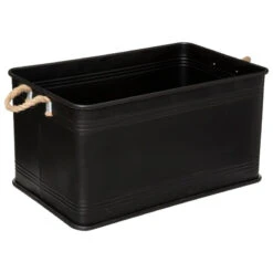 Lot De 3 Malles Métal Noir Plateau Bois Atmosphera -ATMOS Boutique lot de 3 malles metal noir plateau bois atmosphera 4