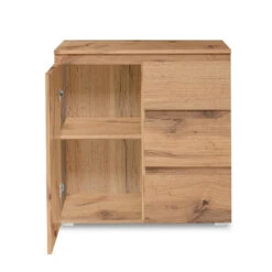 Meuble De Rangement 1 Porte 3 Tiroirs Naturel -ATMOS Boutique meuble de rangement 1 porte 3 tiroirs naturel image 4