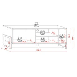 Meuble TV 2 Portes 2 Niches Oslo Blanc -ATMOS Boutique meuble tv 2 portes 2 niches oslo blanc 5