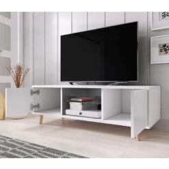 Meuble TV 2 Portes Sweden Blanc -ATMOS Boutique meuble tv 2 portes sweden blanc 2