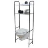 Meuble WC 2 Tablettes Pour Toilettes Noir Et Chrome