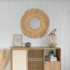 Miroir Rond 80 Cm En Roseau Ael Atmosphera -ATMOS Boutique miroir rond 80 cm en roseau ael atmosphera 2