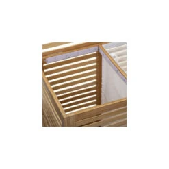 Panier à Linge Double En Bambou Sicela 5Five 6 Panier à Linge Double En Bambou Sicela 5Five -ATMOS Boutique panier a linge double en bambou tissu 2