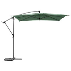 Parasol Décentré Carré Manoa Vert Olive Hespéride -ATMOS Boutique parasol decentre carre manoa vert olive hesperide 1