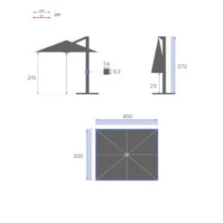 Parasol Décentré Eléa Inclinable Rectangulaire Noisette Hespéride -ATMOS Boutique parasol decentre elea inclinable 3x4 noisette hesperide 5