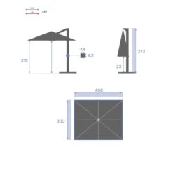 Parasol Décentré Eléa Rectangulaire Toile Sunbrella® Anthracite Hespéride -ATMOS Boutique parasol decentre elea rectangulaire sunbrella anthracite hesperide 3