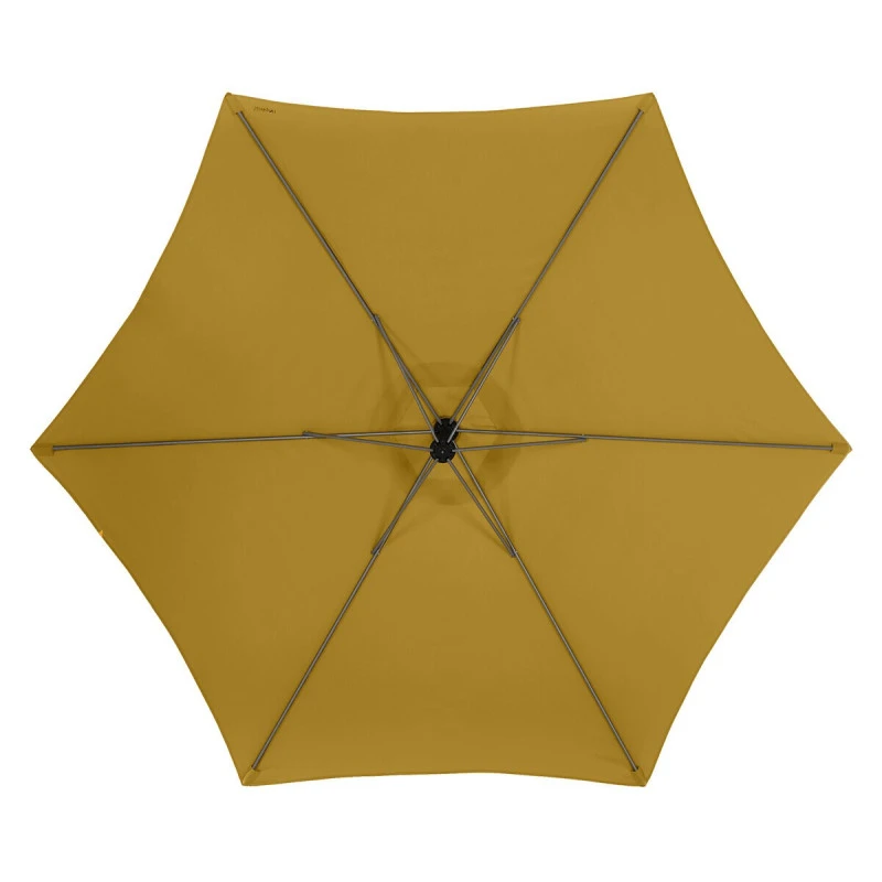 Parasol Décentré Rond Manoa Jaune Moutarde Hespéride 5 Parasol Décentré Rond Manoa Jaune Moutarde Hespéride – Image 5