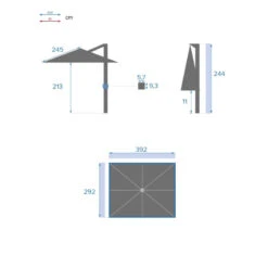 Parasol Déporté Rectangulaire Soly Honey Et Noisette Hespéride -ATMOS Boutique parasol deporte rectangulaire soly honey noisette hesperide 6