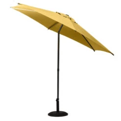 Parasol Droit Rond 2,7m Soya Jaune Moutarde Hespéride -ATMOS Boutique parasol droit rond 27m soya jaune moutarde hesperide 2