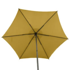Parasol Droit Rond 2,7m Soya Jaune Moutarde Hespéride -ATMOS Boutique parasol droit rond 27m soya jaune moutarde hesperide 4