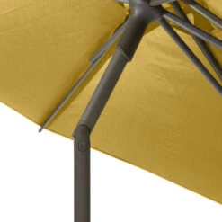 Parasol Droit Rond 2,7m Soya Jaune Moutarde Hespéride -ATMOS Boutique parasol droit rond 27m soya jaune moutarde hesperide 5