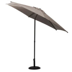 Parasol Droit Rond 2,7m Soya Taupe Hespéride -ATMOS Boutique parasol droit rond 27m soya taupe hesperide 2