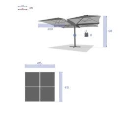 Parasol Setiri 16 M² Ardoise Hespéride -ATMOS Boutique parasol setiri 16 m ardoise hesperide 3