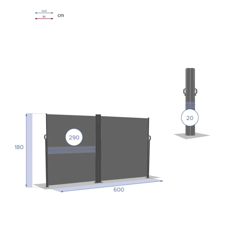 Paravent écran Double Antao Graphite Hespéride 4 Paravent écran Double Antao Graphite Hespéride – Image 4