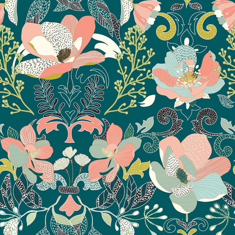 Parure De Lit Amelia Bleu Canard Et Motifs 240x220 Atmosphera 3 Parure De Lit Amelia Bleu Canard Et Motifs 240x220 Atmosphera – Image 3