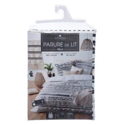 Parure De Lit Ethnik Noir/blanc 240x220 Atmosphera -ATMOS Boutique parure de lit ethnik noirblanc 240x220 atmosphera 2