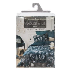 Parure De Lit Paon Bleu Canard 240x220 Atmosphera -ATMOS Boutique parure de lit paon bleu canard 240x220 atmosphera 4