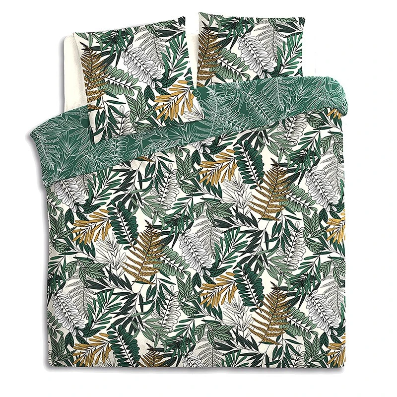 Parure De Lit Tropik Vert/blanc/moutarde 240x220 Atmosphera 2 Parure De Lit Tropik Vert/blanc/moutarde 240x220 Atmosphera – Image 2