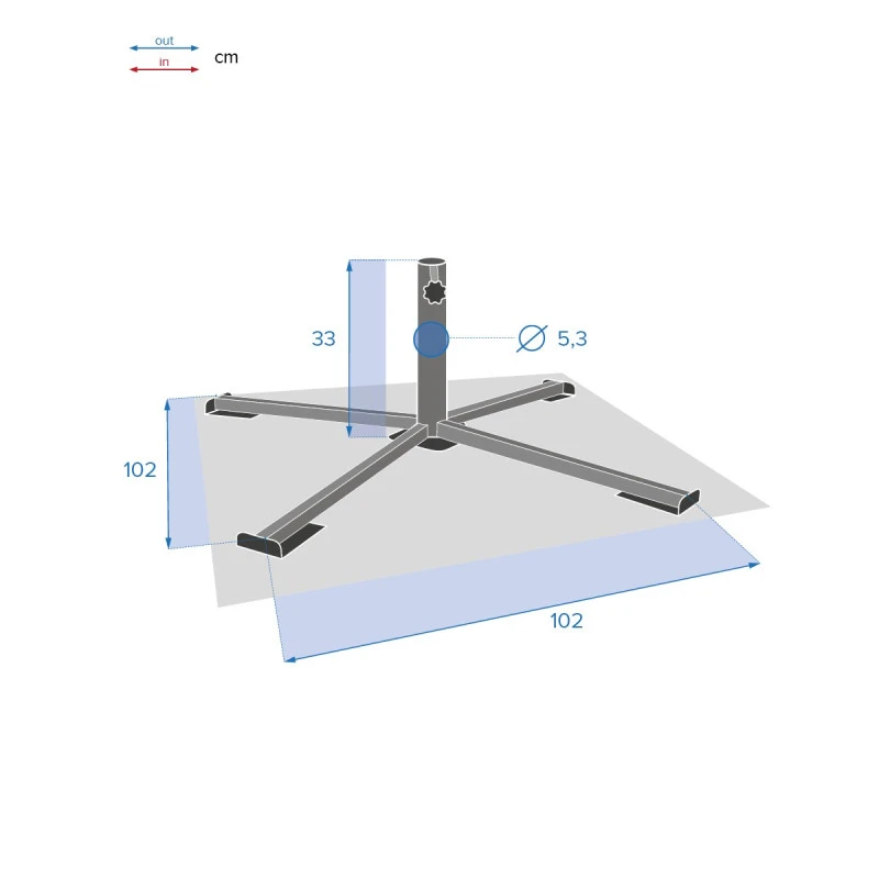 Pied De Parasol Pliant Grand Modèle Anthracite Hespéride 5 Pied De Parasol Pliant Grand Modèle Anthracite Hespéride – Image 5