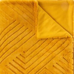 Plaid Géant 180x230 Fourrure Jaune Moutarde Atmosphera -ATMOS Boutique plaid geant 180x230 fourrure jaune moutarde atmosphera 2