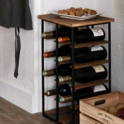 Range Bouteilles En Fer Et Bois Bakos Atmosphera -ATMOS Boutique range bouteilles en fer et bois bakos atmosphera 1