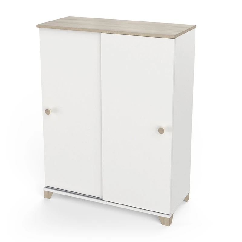 Demeyere Rangement 2 Portes Coulissantes Izzy Blanc Et Bois 2 Demeyere Rangement 2 Portes Coulissantes Izzy Blanc Et Bois – Image 2