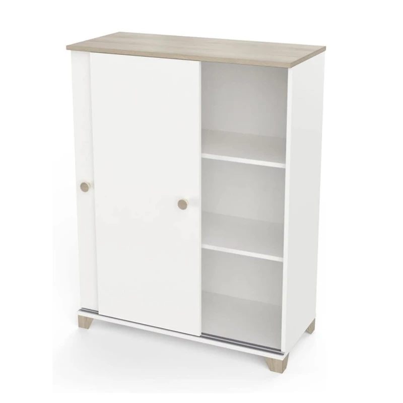 Demeyere Rangement 2 Portes Coulissantes Izzy Blanc Et Bois 3 Demeyere Rangement 2 Portes Coulissantes Izzy Blanc Et Bois – Image 3