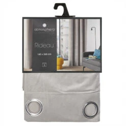 Rideau Gris Clair Lilou 140x260 Atmosphera -ATMOS Boutique rideau gris cl lilou 140x260 atmosphera 2