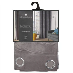 Rideau Gris Foncé Lilou 140x260 Atmosphera -ATMOS Boutique rideau gris fonce lilou 140x260 atmosphera 3