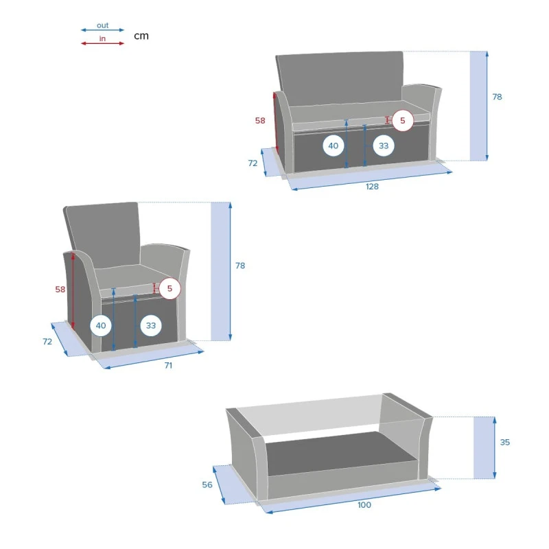 Salon Bora-bora Terre Ombre 4 Places Hespéride 4 Salon Bora-bora Terre Ombre 4 Places Hespéride – Image 4