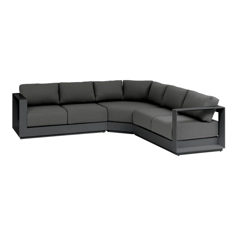Salon D'angle 5 Places Allure Anthracite / Graphite Hespéride 2 Salon D'angle 5 Places Allure Anthracite / Graphite Hespéride – Image 2