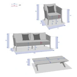 Salon De Jardin 5 Places Embruns Praline / Noisette Hespéride -ATMOS Boutique salon de jardin 5 places embruns praline noisette hesperide 1 2