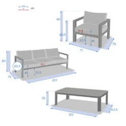 Salon De Jardin 5 Places Jauca Noisette / Gris Boisé Hespéride -ATMOS Boutique salon de jardin 5 places jauca noisette gris boise hesperide 1 3