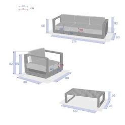 Salon De Jardin Allure Gris Minéral/blanc 5p Hespéride -ATMOS Boutique salon de jardin allure gris mineralblanc 5p hesperide 3