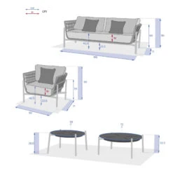 Salon De Jardin 5 Places Rubby Graphite Hespéride -ATMOS Boutique salon de jardin rubby graphite premium hesperide 3