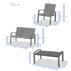 Salon De Jardin 4 Places Elyn Anthracite / Graphite Hespéride -ATMOS Boutique salon jardin places elyn anthracite graphite hesperide 1 7