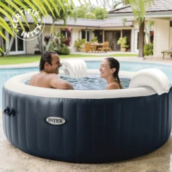 Spa Gonflable 4 Places Bulles Et Leds Blue Navy Intex -ATMOS Boutique spa gonflable blue navy 4 places intex 5
