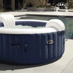 Spa Gonflable 4 Places Bulles Et Leds Blue Navy Intex -ATMOS Boutique spa gonflable blue navy 4 places intex 6