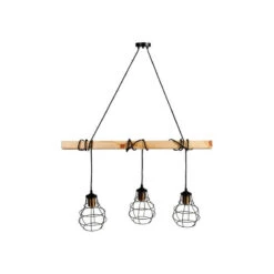 Suspension Indus Barre En Bois 3 Cordons Ostaria -ATMOS Boutique suspension industrielle barre en bois 3 cordons ostaria 2