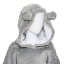 Sweat Plaid à Capuche Ours Gris Enfant Atmosphera -ATMOS Boutique sweat plaid a capuche ours gris enfant atmosphera 2