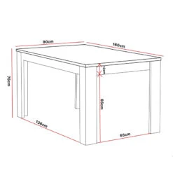 Table à Manger 160 Cm Coloris Noir Et Bois Wiva -ATMOS Boutique table a manger lodz 160cm 3